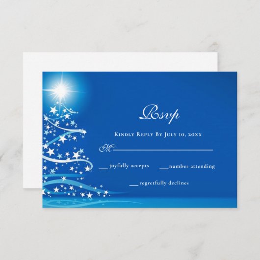 Elegant Winter Wonderland mousserend Weddenschap RSVP Kaartje (Voorkant / Achterkant)