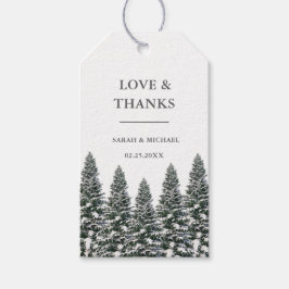 Elegant Winter Wonderland Sneeuwvlokken Cadeaulabel