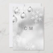 Elegant Winter Wonderland Snowflakes White WEDDING Kaart (Achterkant)