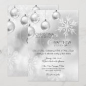 Elegant Winter Wonderland Snowflakes White WEDDING Kaart (Voorkant / Achterkant)