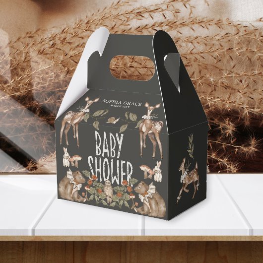 Elegant Winter Woodland Forest Baby shower Bedankdoosjes