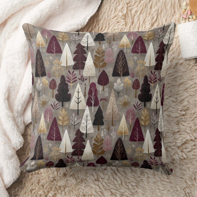 Elegant Winter Woud Kerstpatroon (10) Kussen (Deken)