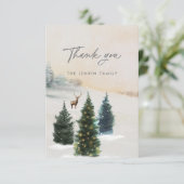 Elegant Winter Woudland Bedankkaart (Staand voorkant)