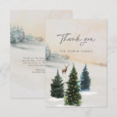 Elegant Winter Woudland Bedankkaart (Voorkant / Achterkant)