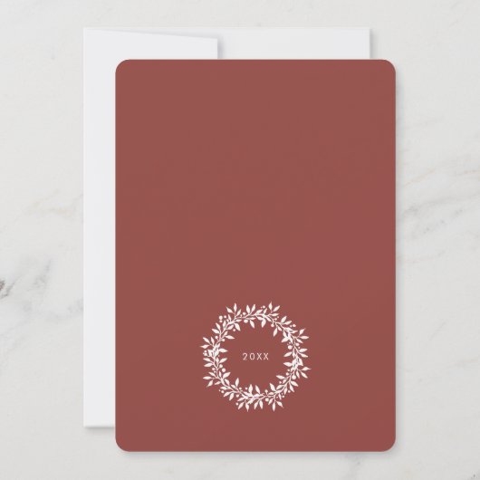 Elegant Winter Wreath JOY Business Feestdagenkaart (Achterkant)