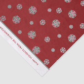 Elegant Winter Zilver Rood Sneeuwvlokken Patroon Tissuepapier (Detail)