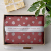 Elegant Winter Zilver Rood Sneeuwvlokken Patroon Tissuepapier (Geschenk)