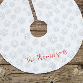 Elegant Winter Zilver Sneeuwvlok Wit Patroon Kerstboom Rok