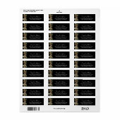 Elegant Winter Zwart Bruiloft Retouradres Label (Full Sheet)