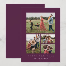 Elegant Winterberry Lijst 4 Gelukkig Nieuwjaar Feestdagenkaart