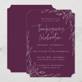 Elegant Winterberry Modern Leaf Motif Thanksgiving Kaart (Voorkant / Achterkant)