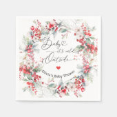 Elegant winterbessen Baby shower Servet (Voorkant)