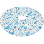 Elegant winterblauw Waterverf patroon Kerstboom Rok (Gekanteld)