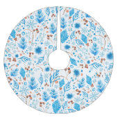 Elegant winterblauw Waterverf patroon Kerstboom Rok (Voorkant)