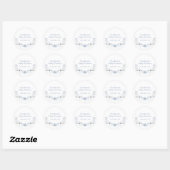 Elegant Winterblauw Wilflower Bloemen Baby shower Ronde Sticker (Vel)