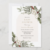 Elegant winterbloemboog Baby shower Kaart (Voorkant)