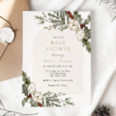 Elegant winterbloemboog Baby shower Kaart