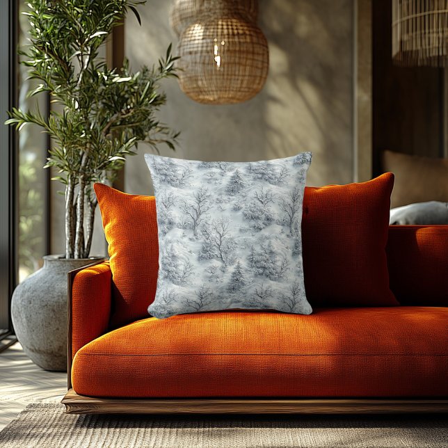 Elegant winterbos met gedrukt reliëfeffect kussen (Creator heeft geüpload)