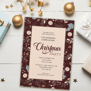 Elegant wintergebladerte Kantoor kerstfeest Kaart