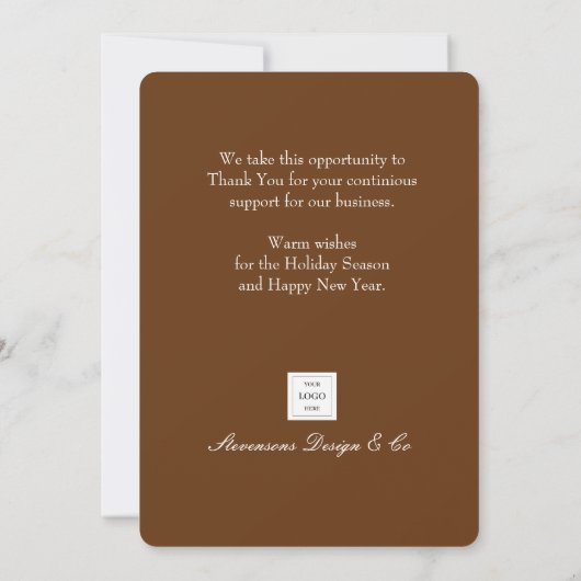 Elegant wintergebladerte Vrolijk Kerstfeest Corpor Feestdagenkaart (Achterkant)