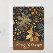 Elegant wintergebladerte Vrolijk Kerstfeest Corpor Feestdagenkaart (Voorkant)