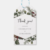 Elegant wintergroen bruiloft Dank u Labels Cadeaulabel (Voorkant)