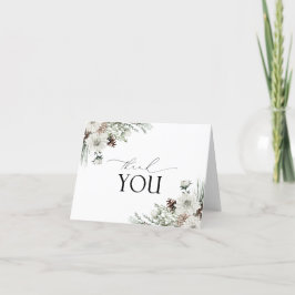 Elegant wintergroen Dank u Douche Kaart