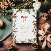 Elegant wintergroen en Holly Baby shower Bedankkaart