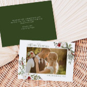 Elegant wintergroen feestdagenkaart