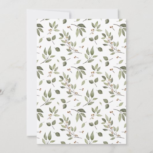 Elegant wintergroen feestdagenkaart (Achterkant)