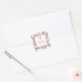 Elegant wintergroen & Holly Baby shower Vierkante Sticker (Envelop)