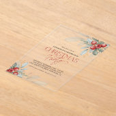 Elegant Wintergroen Kantoor Kerstfeest Acryl Uitnodigingen (Laagn)