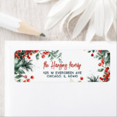 Elegant wintergroen Kerstmis Etiket (Insitu)