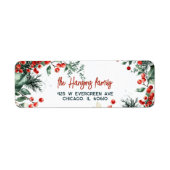 Elegant wintergroen Kerstmis Etiket (Voorkant)