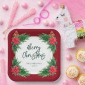 Elegant wintergroen papieren bordje (Feest)