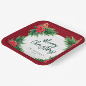 Elegant wintergroen papieren bordje (Gebogen)