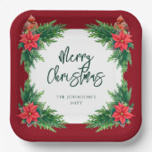 Elegant wintergroen papieren bordje (Voorkant)