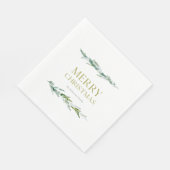Elegant Wintergroen Prettig Kerstfeest Servet (Hoek)