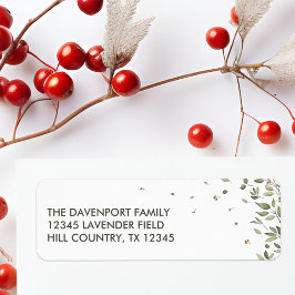 Elegant wintergroen retouradres etiket