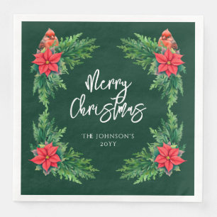 Elegant wintergroen servet