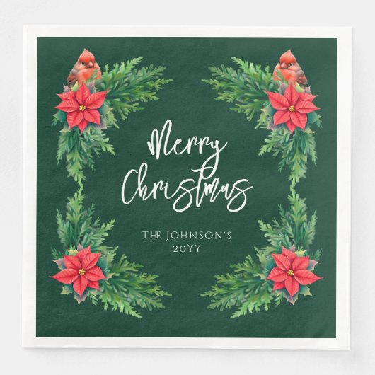 Elegant wintergroen servet (Voorkant)