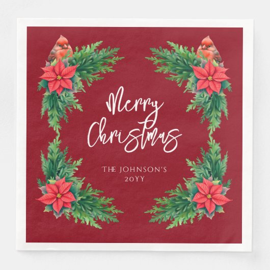 Elegant wintergroen servet (Voorkant)