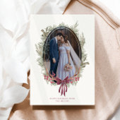 Elegant wintergroen Single Photo Holiday Kaart