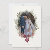 Elegant wintergroen Single Photo Holiday Kaart (Voorkant)