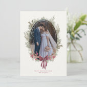 Elegant wintergroen Single Photo Holiday Kaart (Staand voorkant)