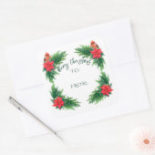 Elegant wintergroen vierkante sticker (Envelop)