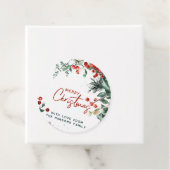 Elegant wintergroen Vrolijk kerstfeest Bedankjes Labels (In situ)