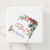 Elegant wintergroen Vrolijk kerstfeest Bedankjes Labels (In situ)