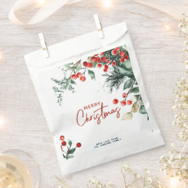 Elegant wintergroen Vrolijk kerstfeest Bedankzakje