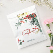 Elegant wintergroen Vrolijk kerstfeest Bedankzakje (Gezegeld)